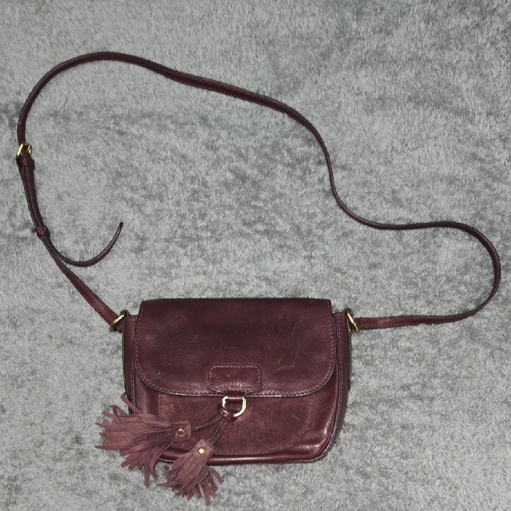 Frye Burgundy Leather Crossbody Bag